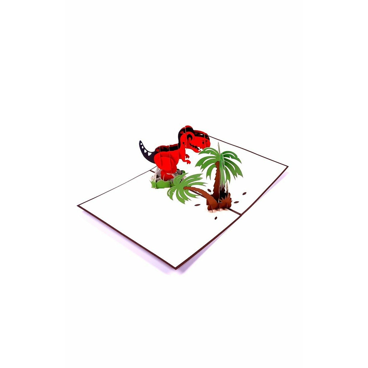 3D Kartka - Dinozaur i palma