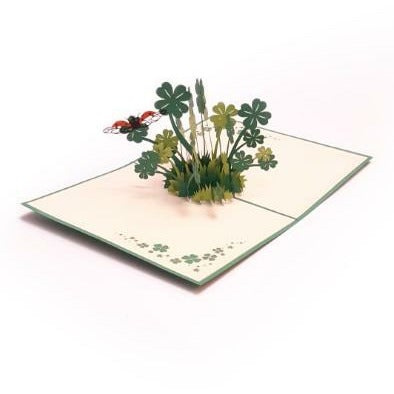 3D Kartka - Koniczynki na szczęście