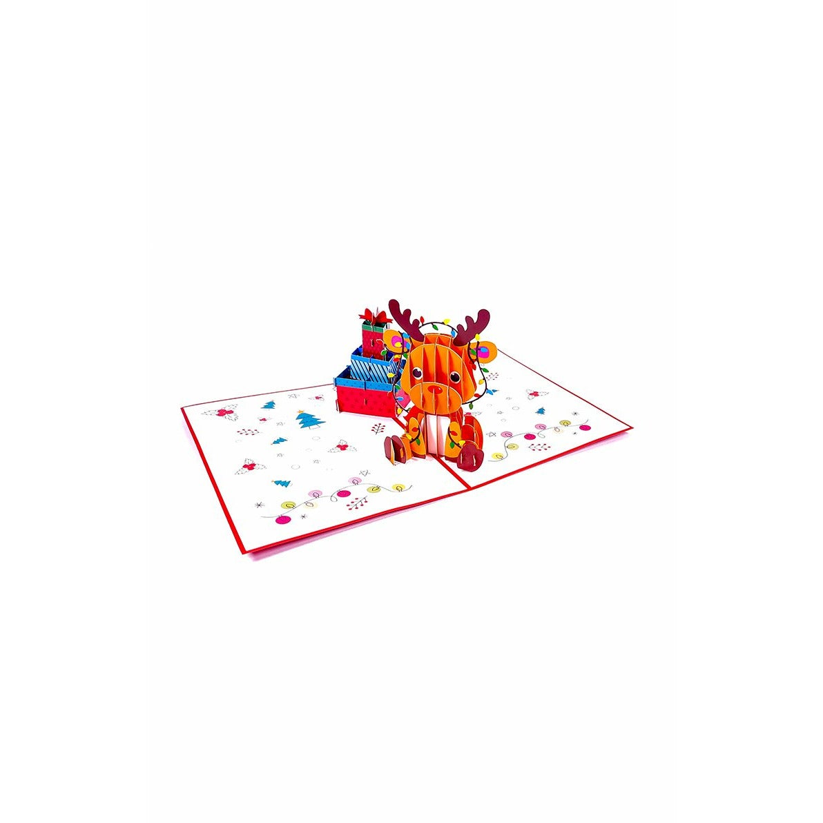 3D Kartka - Świąteczny renifer