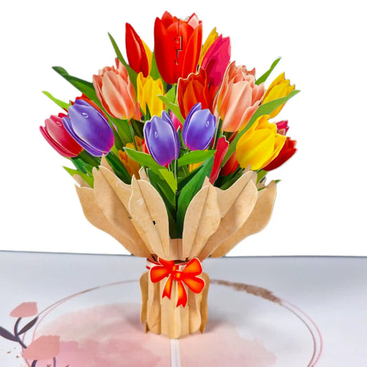 3D Kartka - Bukiet Tulipanów