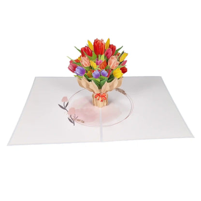 3D Kartka - Bukiet Tulipanów
