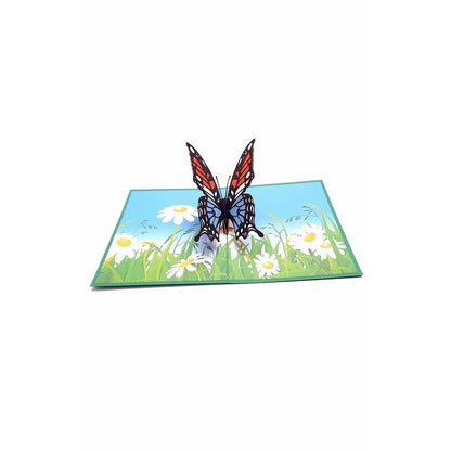 3D Kartka - Motyl na łące