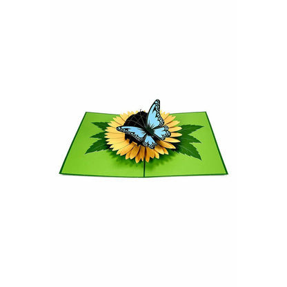 3D Kartka - Motyl na słoneczniku