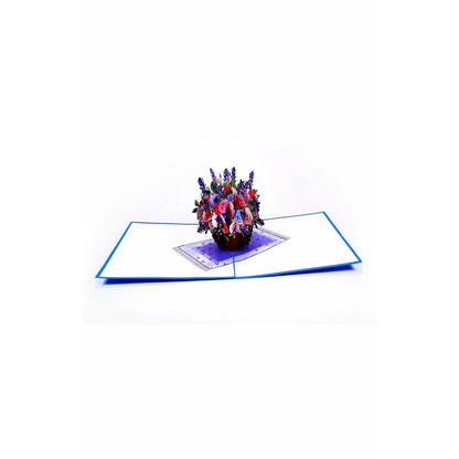 3D Kartka - Róże w doniczce