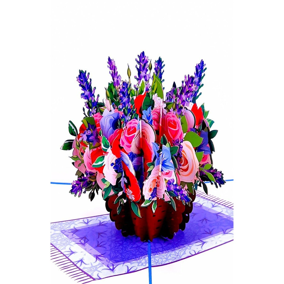 3D Kartka - Róże w doniczce