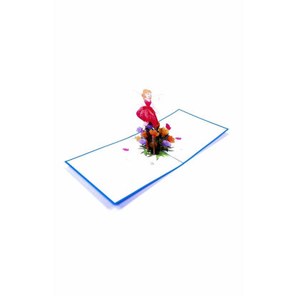 3D Kartka - Wróżka na kwiatku