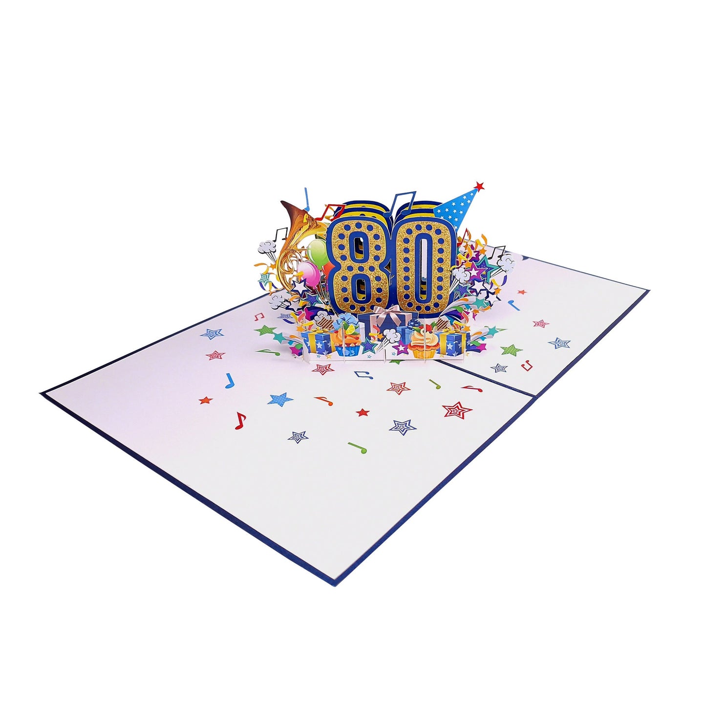 3D Kartka - Numer 80 (niebieska)