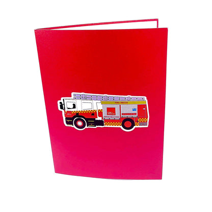 3D Kartka - Wóz strażacki